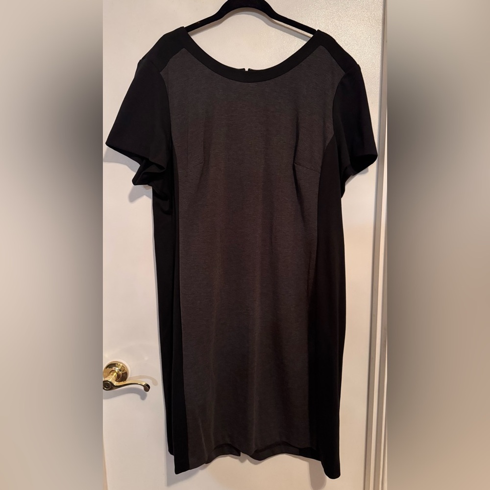 George, black and gray dress